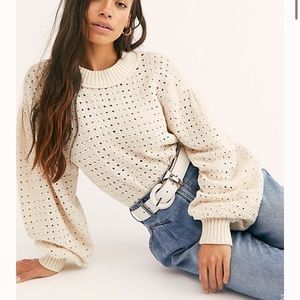 Free People Paper Doll Pullover Cream XS